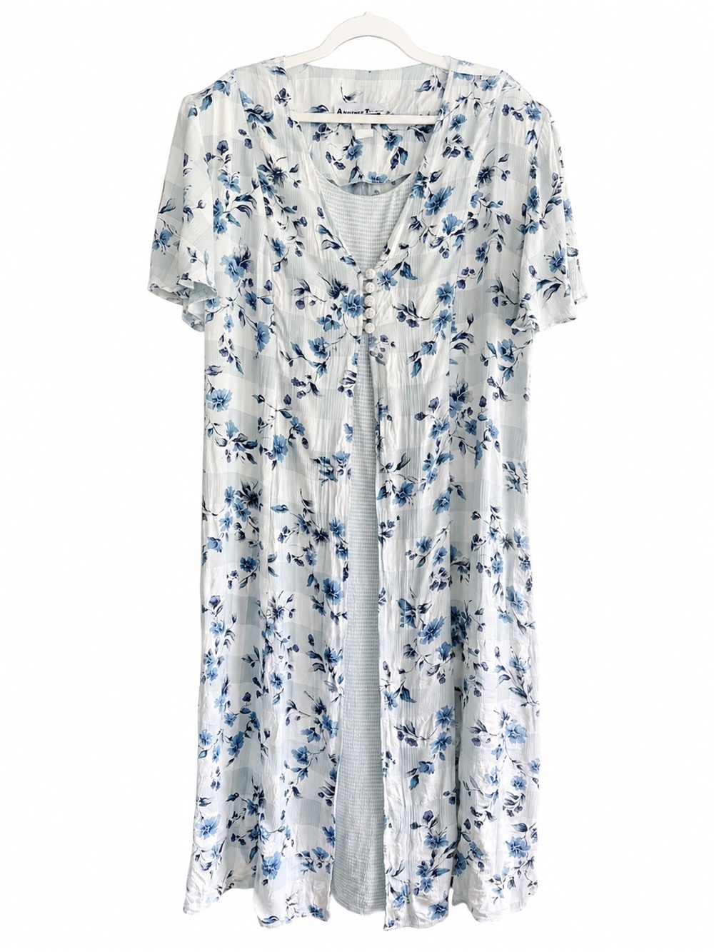 Vintage 90s Floral Maxi Dress 18W Cottagecore Prairie Lace Up Corset Back